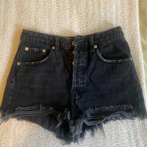Zara Black High Waisted Denim Shorts